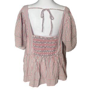 Old Navy Patriotic 4th Of July Smocked Top Short Sleeves Stretch Size XXL